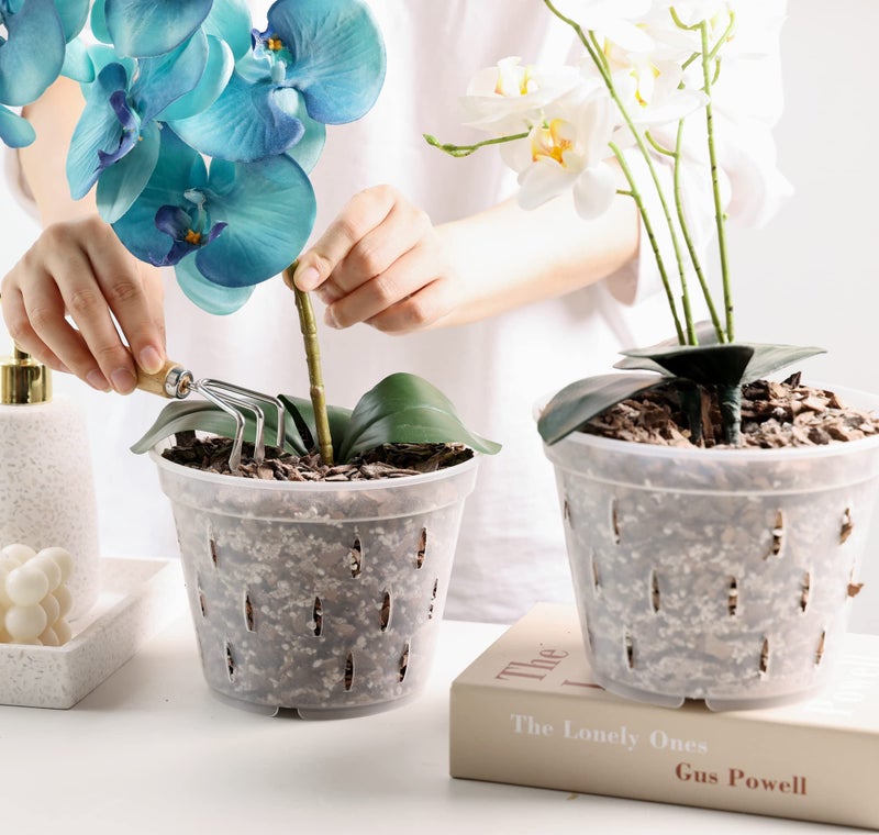 YIKUSH Orchid Pots with Holes Clear Orchid Pot Plastic Plant Pot Flower Pots Outdoor and Indoor Use 5.5 inch 10Pack - Image 5